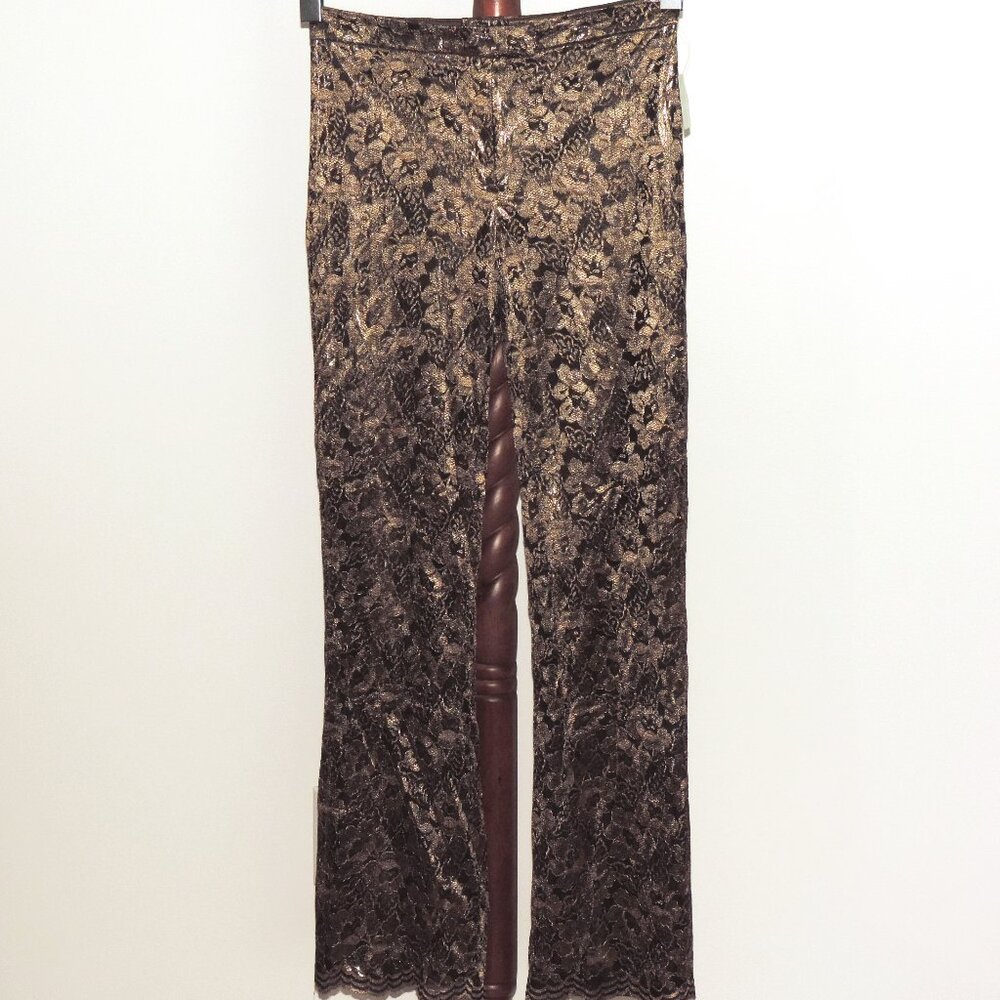 Rampage Metallic gold lace pants